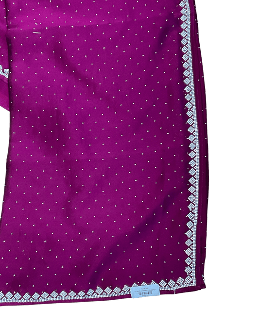 Magenta / Rani - Fancy Party Saree with Blouse Piece - UK stock - 24hr Dispatch - SP2625 VY - Prachy Creations