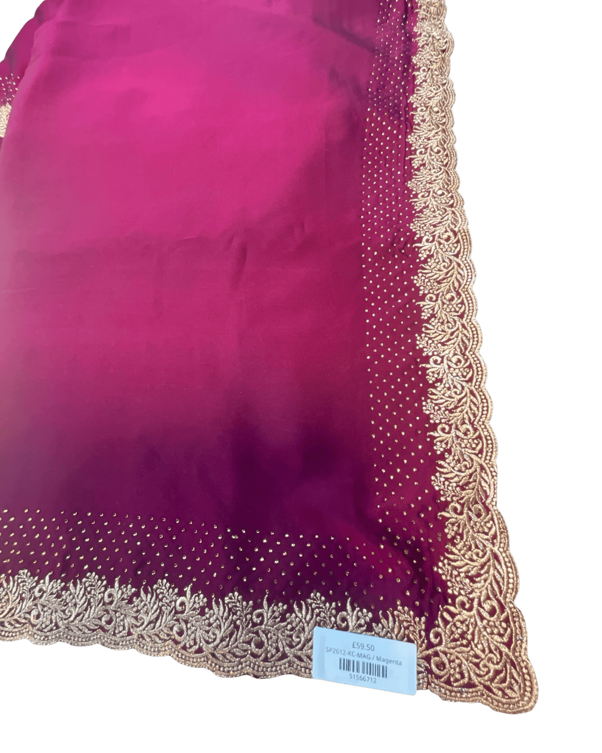 Magenta / Rani - Saree with Thread / Stone Work and Blouse Piece - UK stock - 24hr Dispatch - SP2612 KR - Prachy Creations