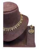 Magenta - Small Size Antique Gold Finish Necklace Set - AE2503 R 0525 - Prachy Creations