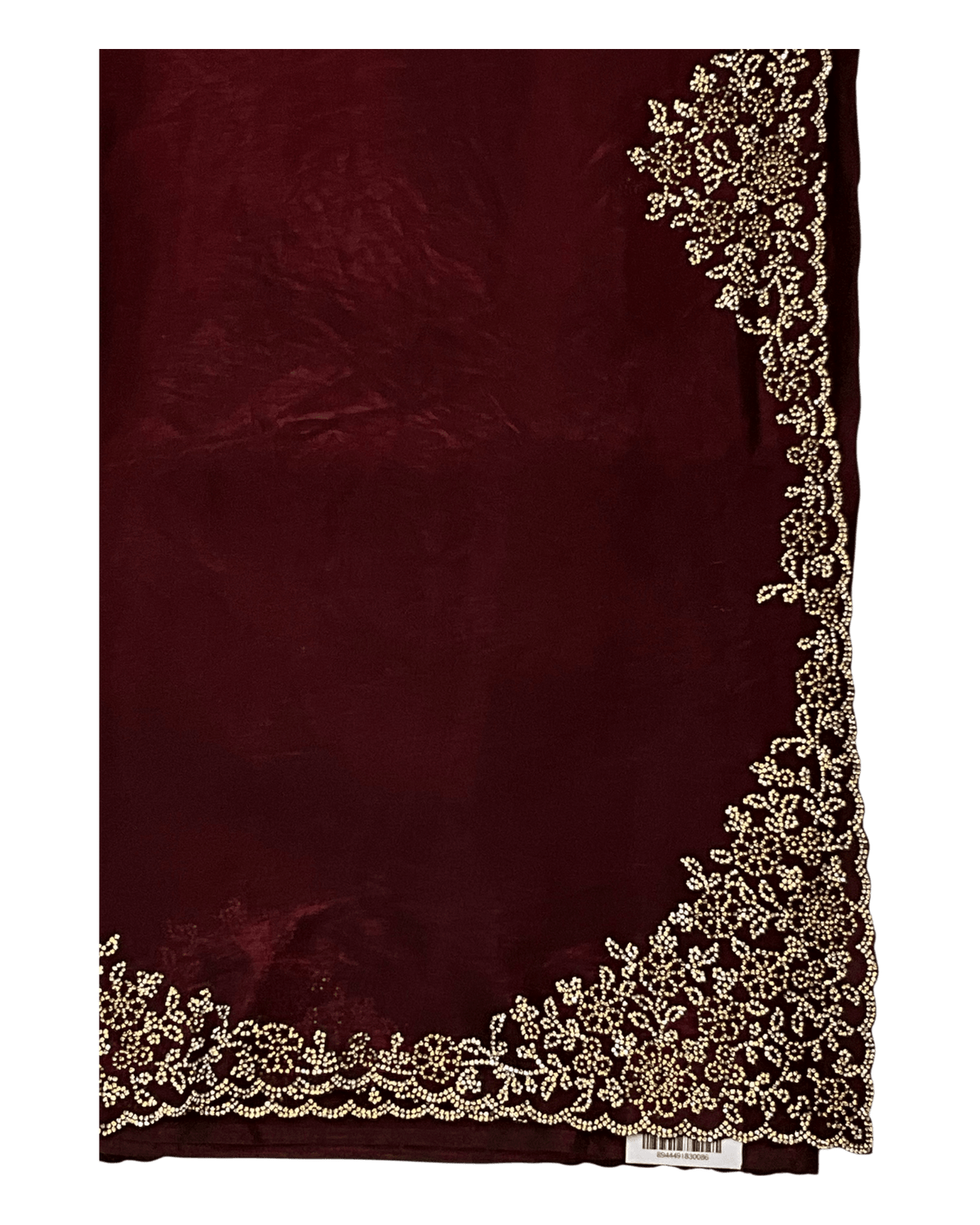Maroon - Rich Saree with Stone Work Border and Blouse Piece - UK stock - 24hr Dispatch - RS2511 TA - Prachy Creations