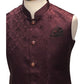 Maroon - Rich Suiting Material Mens Indian Waistcoat - Amazing Fit - Great Quality - YD2417 KC 0824 - Prachy Creations
