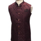 Maroon - Rich Suiting Material Mens Indian Waistcoat - Amazing Fit - Great Quality - YD2417 KC 0824 - Prachy Creations