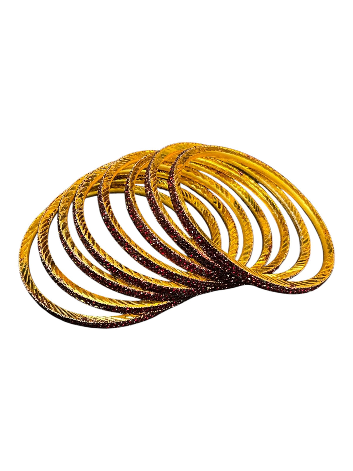 Maroon - Set of 8 Stone Bangles - M to XXL - HAN2601 07Ka26 - Prachy Creations
