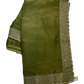Mehndi Green - Classic Saree with Stone Work Border and Blouse Piece - UK stock - 24hr Dispatch - RS2538 VP - Prachy Creations