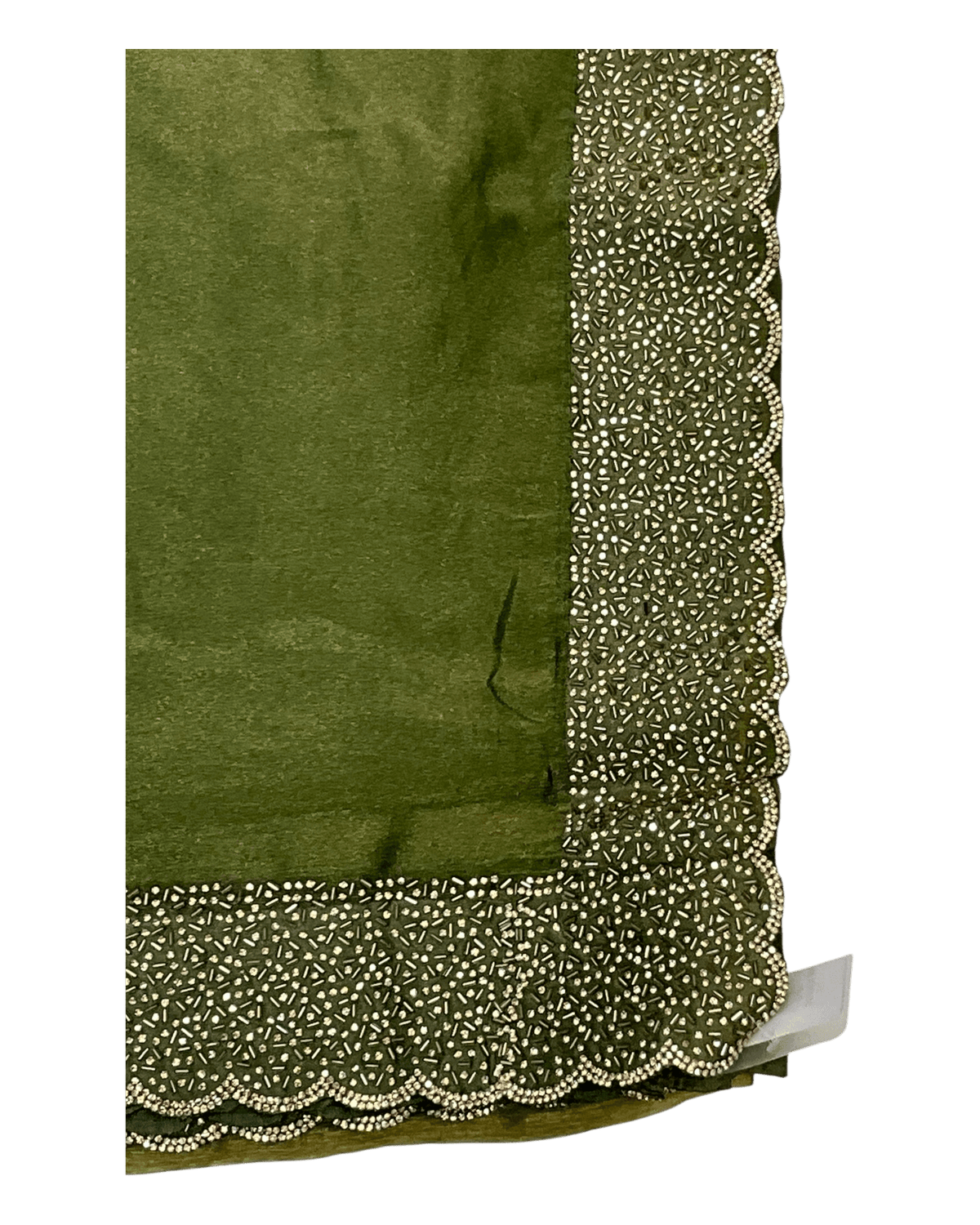 Mehndi Green - Classic Saree with Stone Work Border and Blouse Piece - UK stock - 24hr Dispatch - RS2538 VP - Prachy Creations