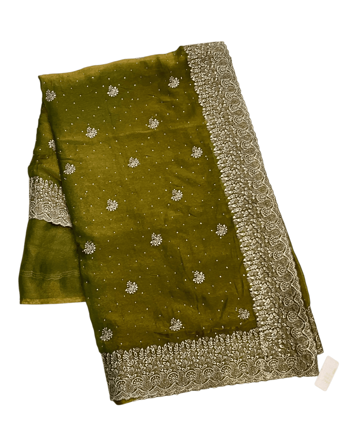 Mehndi Green - Classic Saree with Thread Work Border and Blouse Piece - UK stock - 24hr Dispatch - RS2534 VY - Prachy Creations