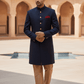 Mens Simple Navy Blue Sherwani - VL1910 RV1119 - Prachy Creations