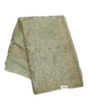 Mint Green - Allover Embroidered Crepe Saree / Sari with Blouse piece - PF16432 KR -0723 - Prachy Creations