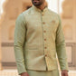 Mint Green Brocade - Mens Indian Waistcoat - VNS-JKT35 10KK25 - Prachy Creations
