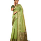 Mint Green - Handloom - Cotton Silky Banarasi Saree with Blouse Piece - RP84005 10KP25 - Prachy Creations