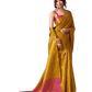 Mustard Yellow - Classic Plain Cotton Silky Fancy Saree with Blouse Piece - UK Stock - 2/3 days Delivery 12KV25 RP513 - Prachy Creations