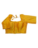 Mustard Yellow - HYBRID Silky Saree blouse - With Elastic on both side for Great fit - Size 36",38", 40" S M L - VAM1216 Ap - Prachy Creations