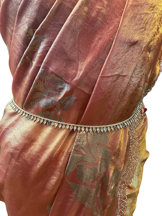Muti Coloured - Antique Gold Finish Saree Belt, Waist / Belly Chain - Fancy Dress , Bollywood - 15BL415 07A26 - Prachy Creations
