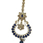 Navy Blue - Antique Gold Finish Large Size Tika Head Piece - Indian Ladies Fashion Jewellery - AE2440 11T24 - Prachy Creations