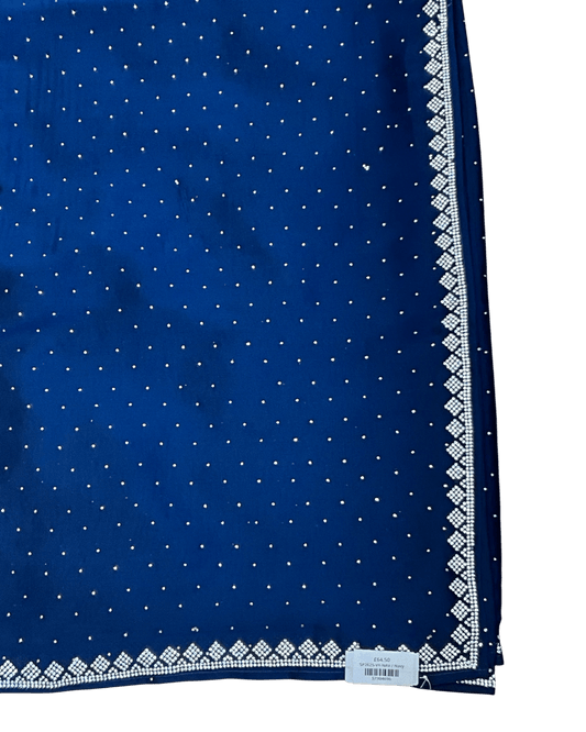 Navy Blue - Fancy Party Saree with Blouse Piece - UK stock - 24hr Dispatch - SP2625 VY - Prachy Creations