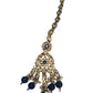 Navy Blue - Large Size Antique Gold Finish Necklace Set with Earrings - JIG49 11H24 - Prachy Creations