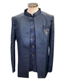 Navy Blue - PREMIUM Slim Fit Mens BandhGala / Prince / Chinese Collar Open Jacket with inside Waistcoat- Fantastic Fit - CS2510 JP 0625 - Prachy Creations