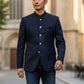 Navy Blue- PREMIUM Slim Fit Mens Self Brocade BandhGala / Prince / Chinese Collar Jacket - Fantastic Fit - VNS-JOD6097-30 10TP25 - Prachy Creations