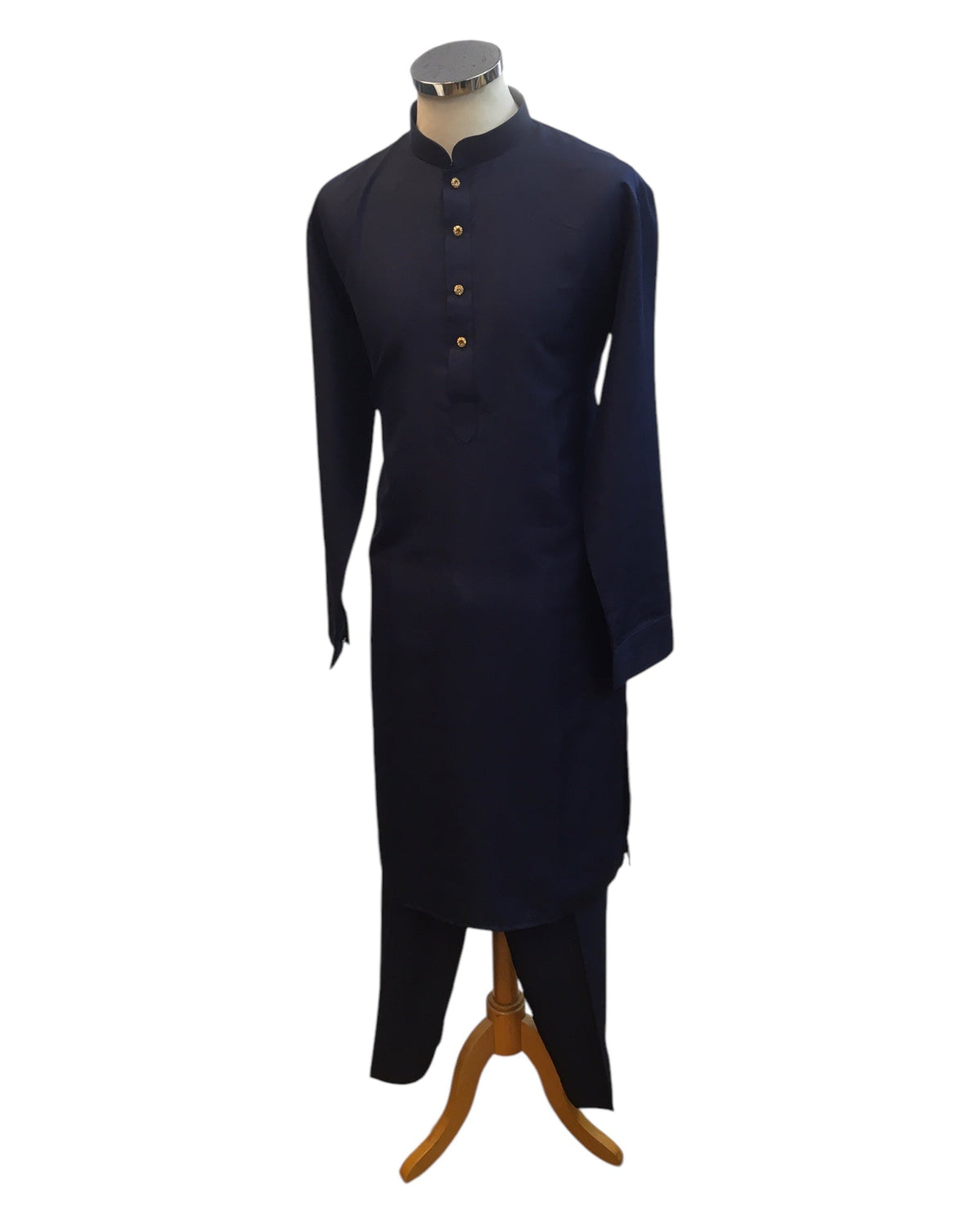 Navy Blue - Rich Material Mens Indian Kurta set - Pair with a waistcoat or wear under Sherwanis - Weddings / Walimas , Sangeet, Mehndi / Henna , Eid / Diwali - BS2503 01VK25 - Prachy Creations