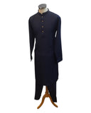 Navy Blue - Rich Material Mens Indian Kurta set - Pair with a waistcoat or wear under Sherwanis - Weddings / Walimas , Sangeet, Mehndi / Henna , Eid / Diwali - BS2503 01VK25 - Prachy Creations