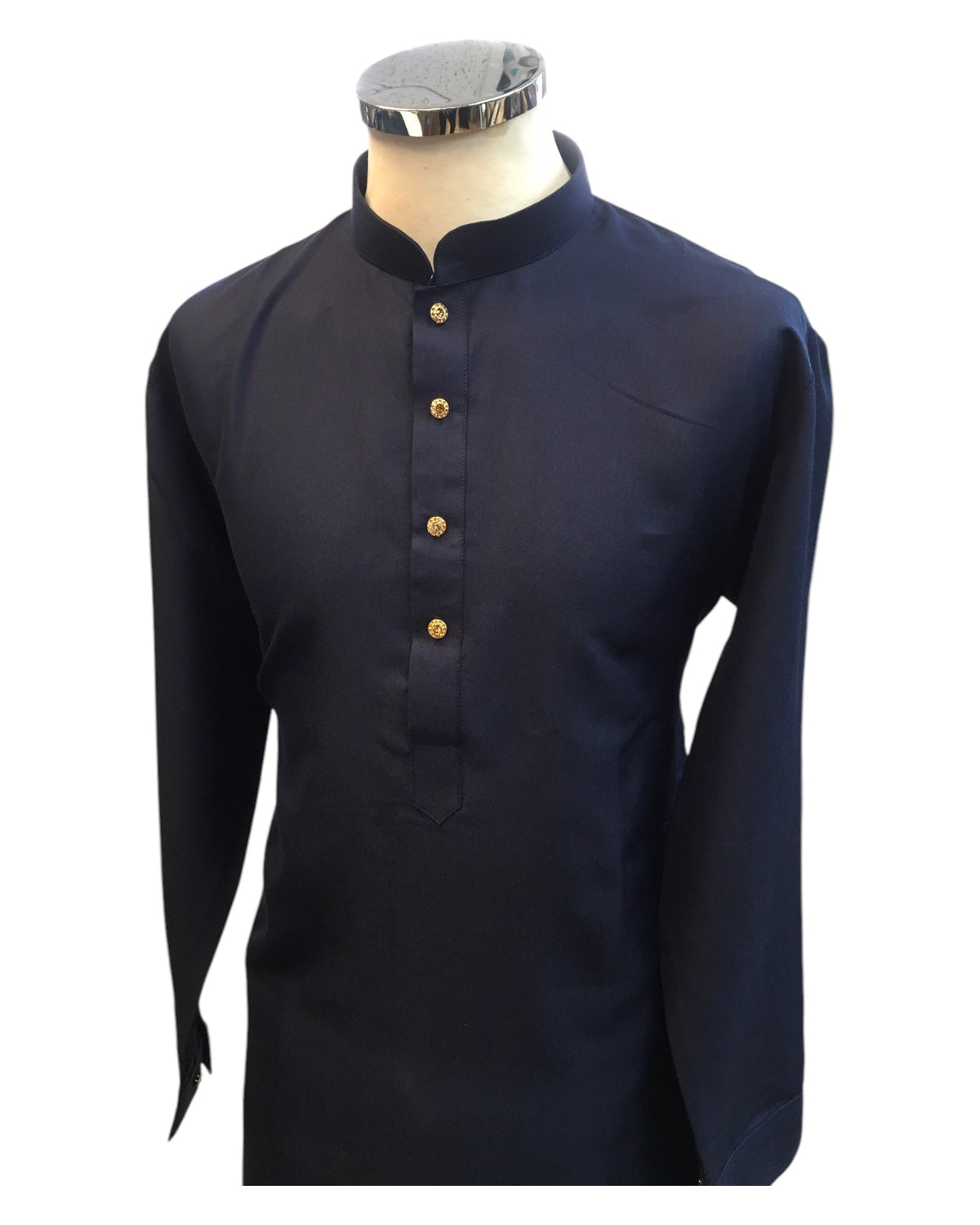 Navy Blue - Rich Material Mens Indian Kurta set - Pair with a waistcoat or wear under Sherwanis - Weddings / Walimas , Sangeet, Mehndi / Henna , Eid / Diwali - BS2503 01VK25 - Prachy Creations