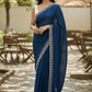 Navy Blue - Rich Saree with Stone Work and Blouse Piece - UK stock - 24hr Dispatch - RS2514 VC - Prachy Creations