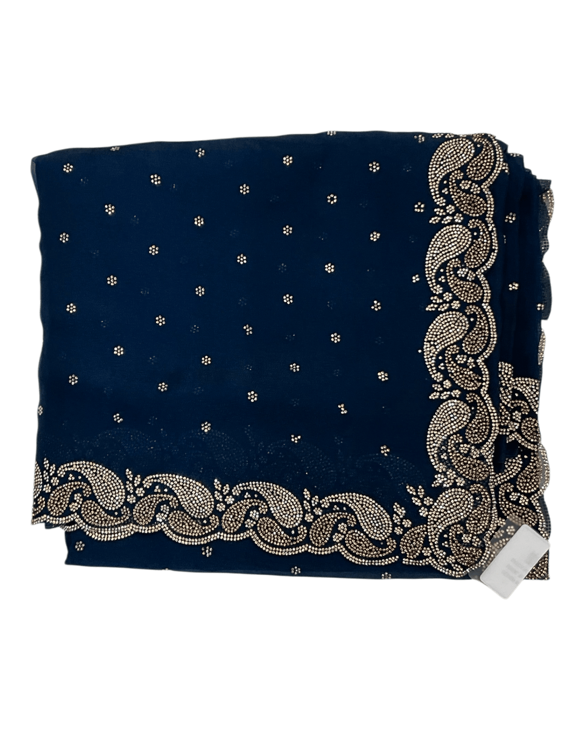Navy Blue - Rich Saree with Stone Work Border and Blouse Piece - UK stock - 24hr Dispatch - RS2532 TC - Prachy Creations
