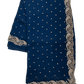 Navy Blue - Rich Saree with Stone Work Border and Blouse Piece - UK stock - 24hr Dispatch - RS2532 TC - Prachy Creations