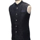 Navy Blue - Rich Suiting Material Mens Indian Waistcoat - Amazing Fit - Great Quality - YD2423 KC 0824 - Prachy Creations