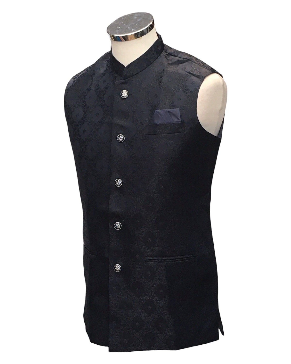 Navy Blue - Rich Suiting Material Mens Indian Waistcoat - Amazing Fit - Great Quality - YD2423 KC 0824 - Prachy Creations