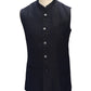 Navy Blue - Rich Suiting Material Mens Waistcoat - Amazing Fit - Great Quality - YD2411 KA 0424 - Prachy Creations