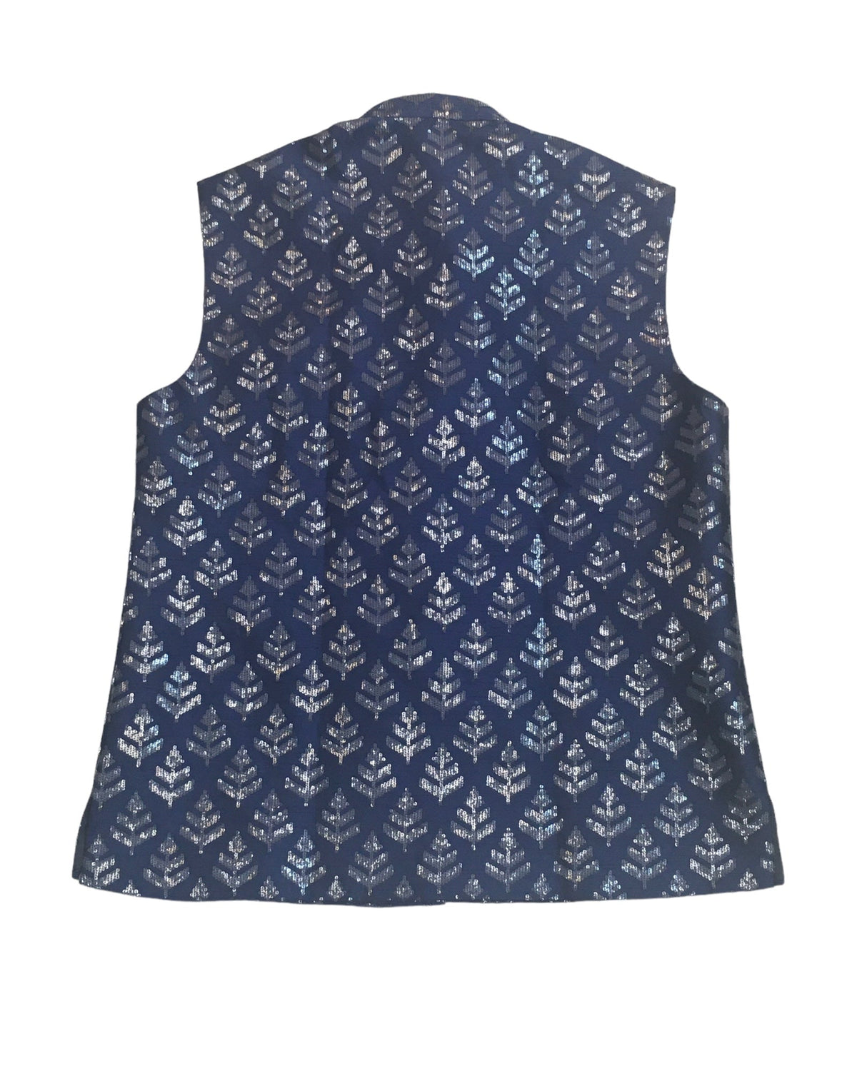 Navy Blue - Sequins Embroidered Indian Mens Waistcoat / Bandi - Bollywood - CS2401 KP 0524 - Prachy Creations