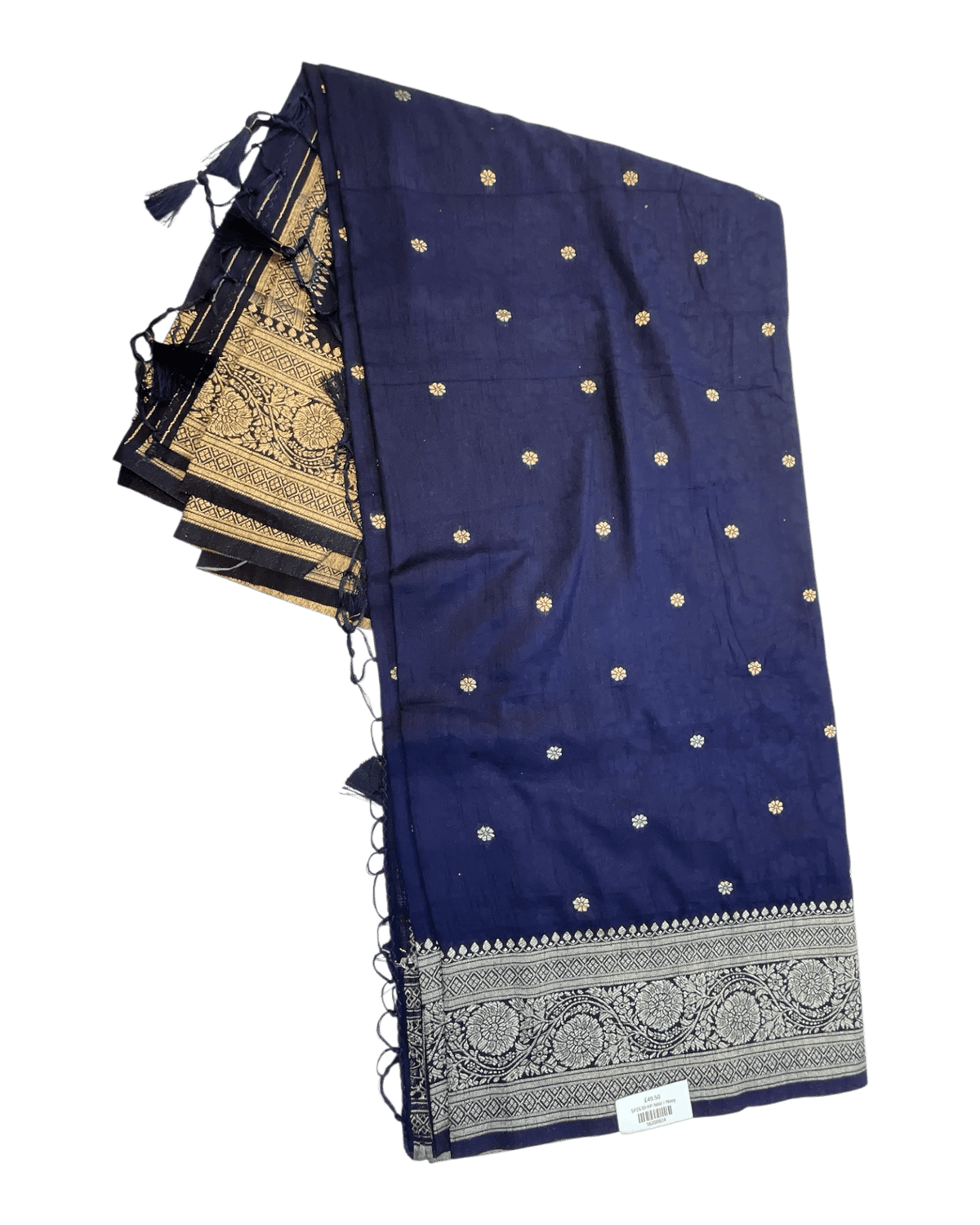 Navy Blue - Traditional Handloom Saree with Blouse Piece - UK stock - 24hr Dispatch - SP2630 KP - Prachy Creations