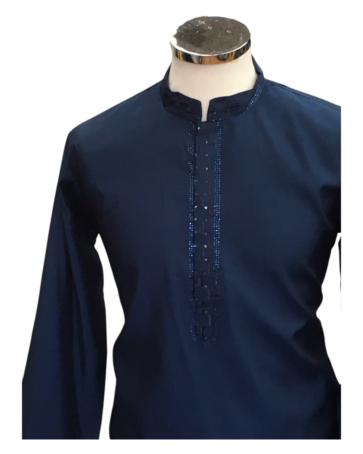 Navy / Petrol Blue - Mens Kurta Set with Rich Brocade Waistcoat - SHU2507 TY 0325 - Prachy Creations