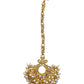 Neutral Gold Pearl - Gold Finish Large Size Tika Head Piece - Indian Ladies Fashion Jewellery - AE2439 11T24 - Prachy Creations