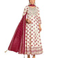 Off White / Cream - Cotton Block Printed Long Dress with Dupatta - Available in Sizes 14(40") & 20 (46") - BH1003 KK 0924 - Prachy Creations