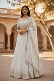 Off White / Cream Fully Embroidered Lehenga Set - Size 18 - UK Stock - 24h Dispatch - KTC2423 TT 0124 - Prachy Creations