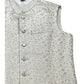 Off White / Cream Self Banarasi Brocade - Premium Mens Waistcoat - VNS-JKT16 10KP25 - Prachy Creations