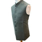 Olive Green Self Brocade - Premium Suede Feel Mens Indian Waistcoat - UK Stock - 24 hr Dispatch - VNS-JKT697/28 10KP25 - Prachy Creations