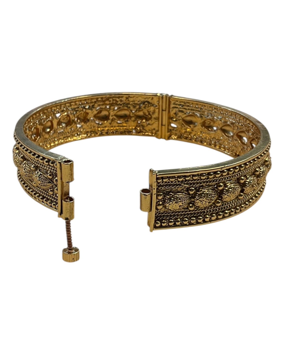 Openable - Gold Finish Hand Crafted Rajwadi Kada Bangle (Single) - Mix N Match - SR06 V - Prachy Creations