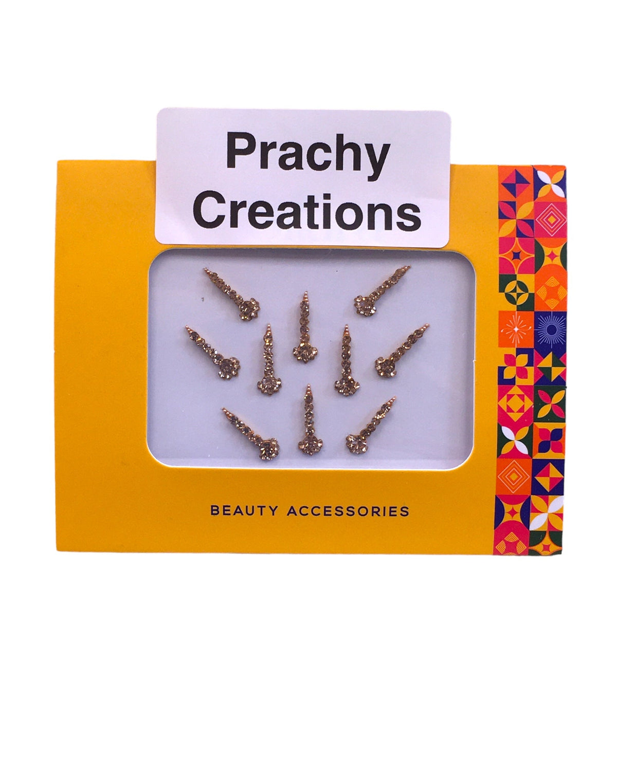 Pack of 10 Tear Drop Gold Stone Bindis in Medium Size- 24 hrs dispatch from UK ST2412 24ap04 - Prachy Creations