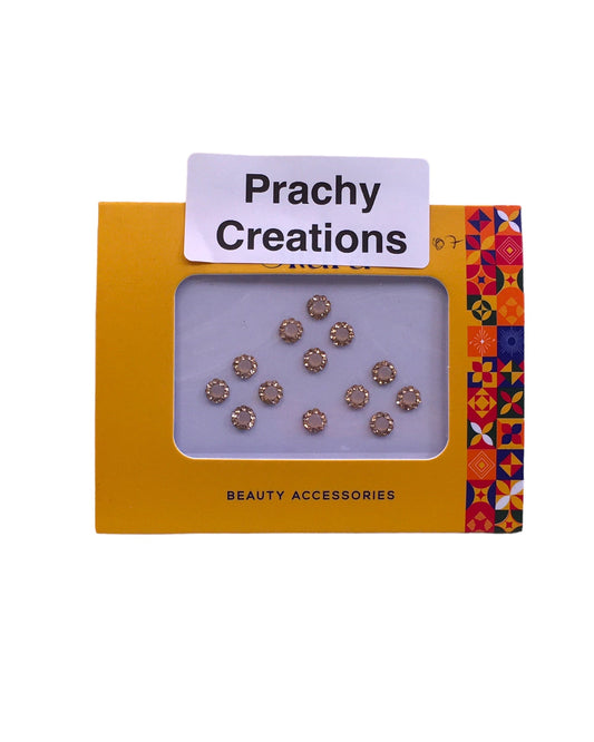 Pack of 12 Round Rose Gold Bindis in Small Size- 24 hrs dispatch from UK ST2407 24ap04 - Prachy Creations