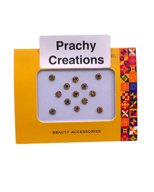 Pack of 12 Round Various Colours Bindis in Small Size- 24 hrs dispatch from UK ST2406 24ap04 - Prachy Creations