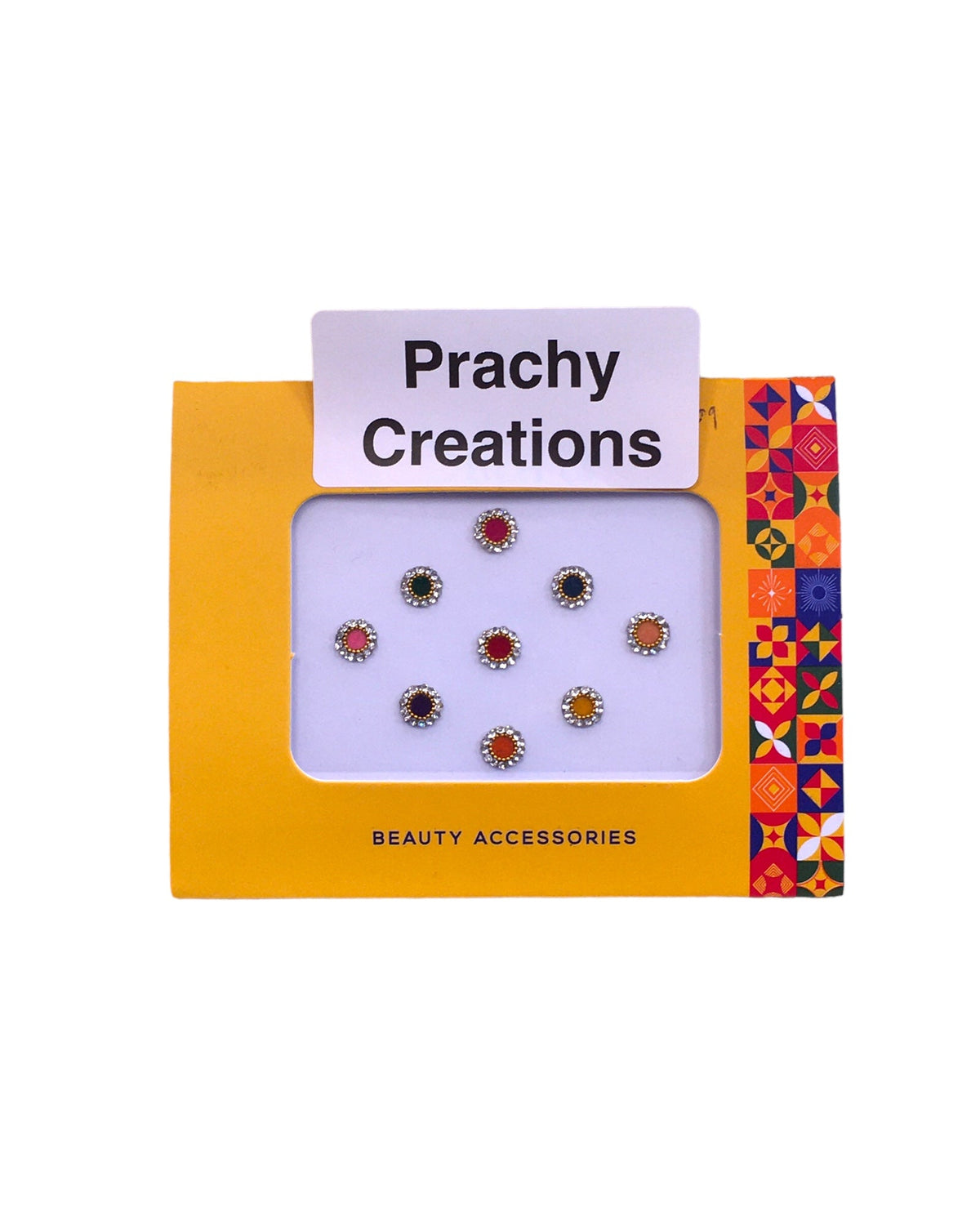 Pack of 9 Round Mixed Colours Bindis in Medium Size- 24 hrs dispatch from UK ST2409 24ap04 - Prachy Creations