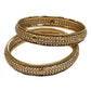 Pair of Antique Gold Finish Hand Crafted Rajasthani Bangles - UK stock - SB1092 P - Prachy Creations
