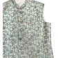 Pastel Green with Light Pink & Gold Thread Brocade - Premium Mens Waistcoat - VNS-JKT7910/2 10KJ25 - Prachy Creations