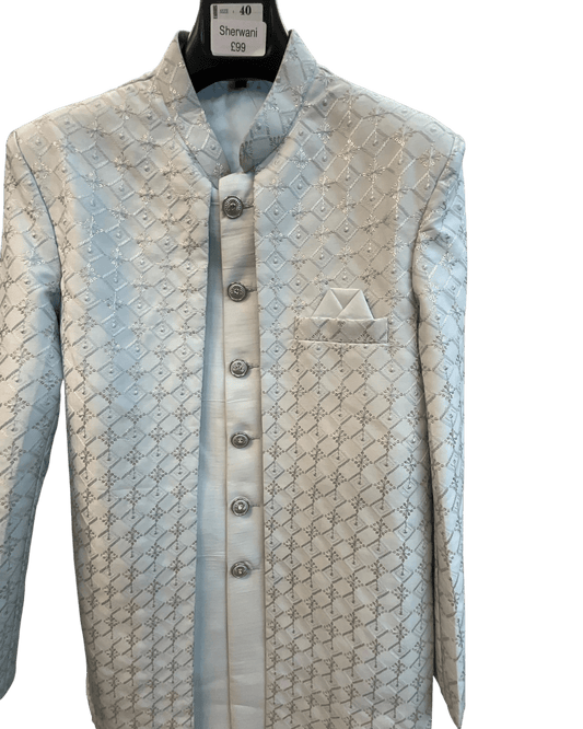 Pastel Grey - Mens Double Layered Sherwani / Indo-Western - Fantastic Value - KCS6625 06TT26 - Prachy Creations