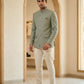 Pastel Pista / Sea Green - PREMIUM Slim Fit Mens Jute BandhGala / Prince / Chinese Collar Jacket - Fantastic Fit - CS2604 TA - Prachy Creations