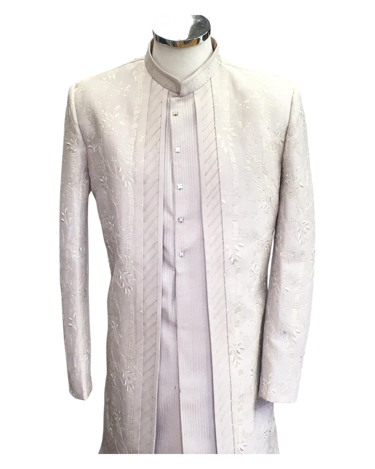 Pastel Rose Gold - Stunning Double Layered Mens Sherwani - SHU2503 PC 0325 - Prachy Creations