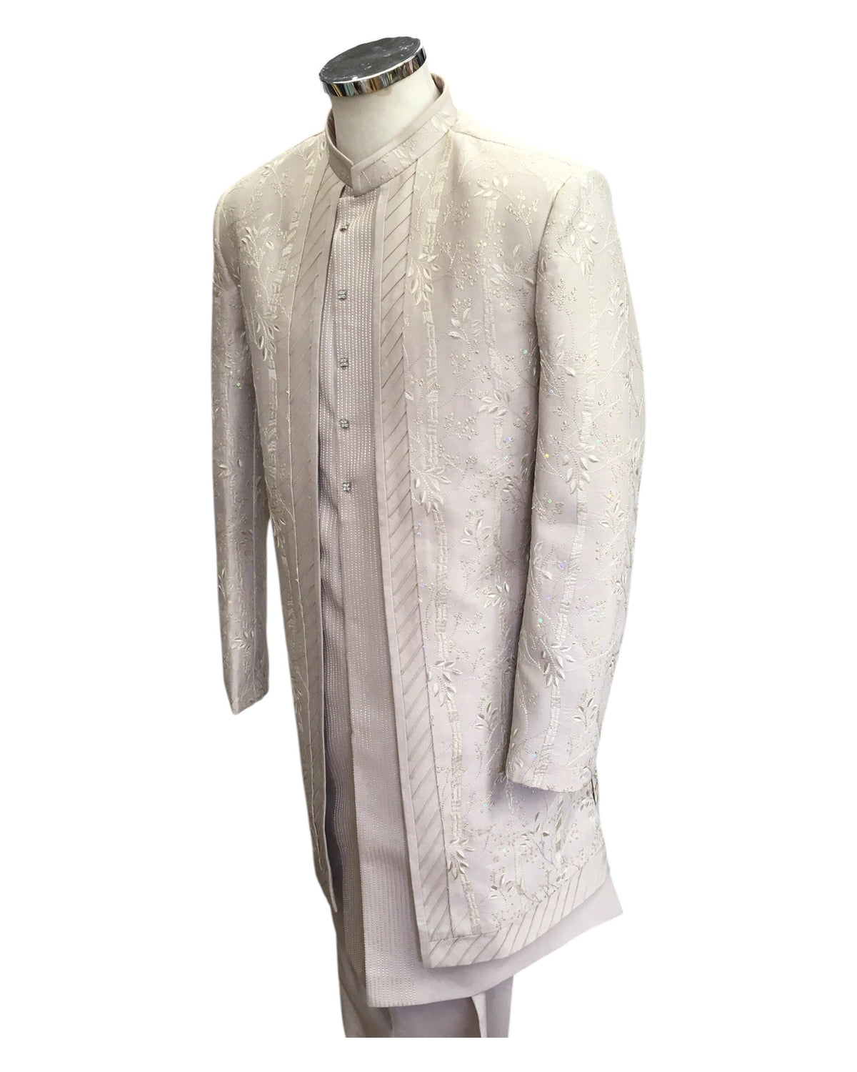 Pastel Rose Gold - Stunning Double Layered Mens Sherwani - SHU2503 PC 0325 - Prachy Creations